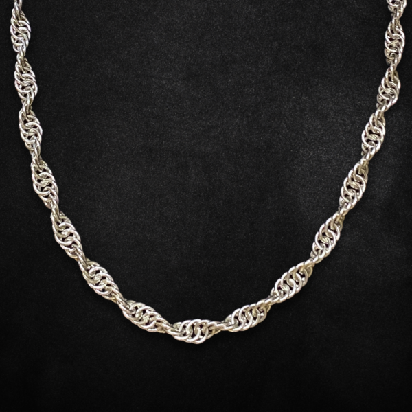Single Spiral Twist Silver Necklace